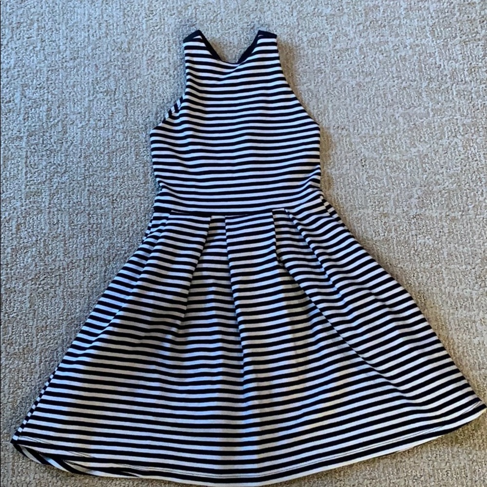 black and white stripe dress